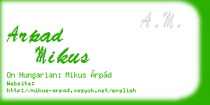 arpad mikus business card
