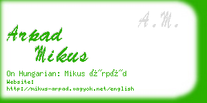arpad mikus business card
